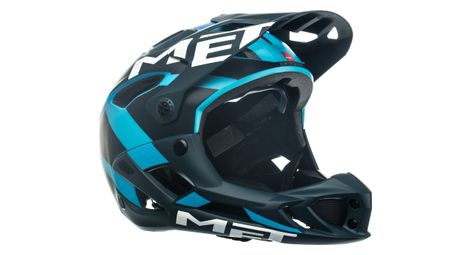 Casque integral met parachute bleu