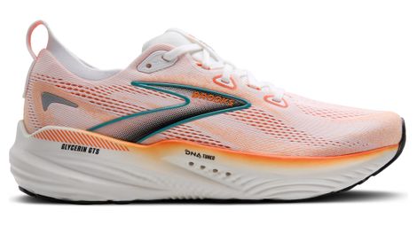 Brooks glycerin gts 22 running shoes white/orange men's