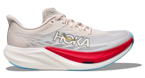 hoka rocket x 3 running shoes white red unisex