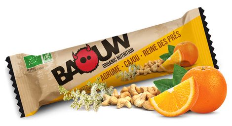 Barre energetique baouw bio agrume cajou reine des pres 25g