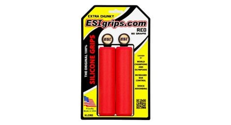Paire de grips silicone esi extra chunky 34mm rouge