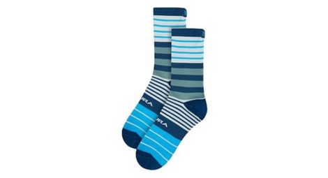 Chaussettes endura block bleu/blanc