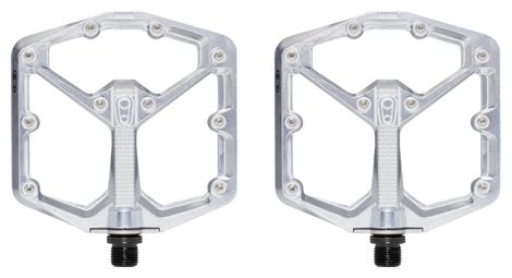 Crankbrothers stamp 7 large - silver edition flat pedals hoogglans zilver