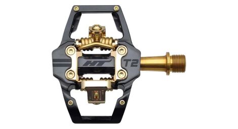 Paire de Pédales Automatiques HT Components T2-SX Noir Or