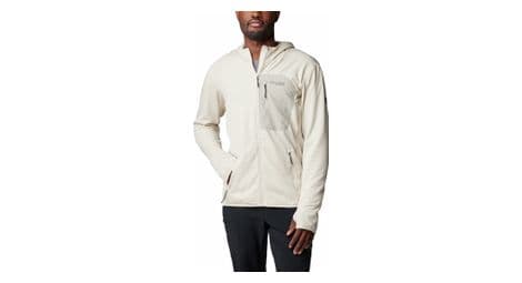 Columbia triple canyon grid hooded fleece bianco