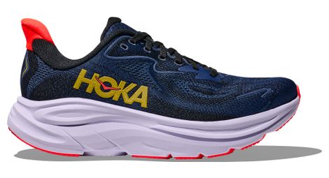 hoka clifton 10 running shoes for women in blue purple