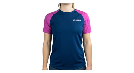 Maillot manches courtes femme oxsitis origin bleu marine rose