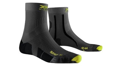 X-socks run fast 4.0 unisex sokken donkergrijs/geel