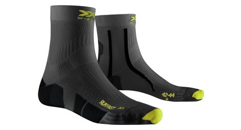 X-socks run fast 4.0 unisex socken dunkelgrau/gelb 35-38