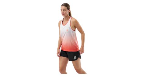 Débardeur compressport performance rouge/blanc femme
