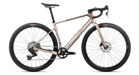 Orbea terra m31eteam 1x gravel bike sram rival xplr axs 13s 700 mm nickel beige met cinnamon brown 2026