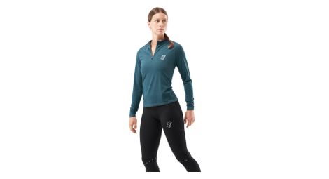 Maillot manches longues compressport trail hz merino bleu femme