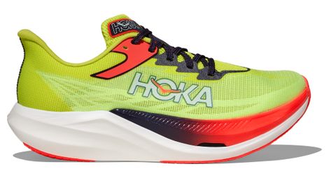 hoka rocket x 3 running shoes yellow red unisex