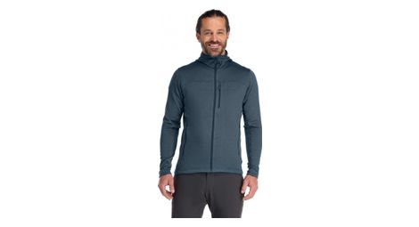 Polaire a capuche rab graviton bleu