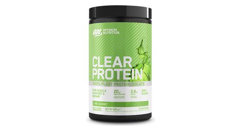 Clear protein 100% plant protein isolate (280g) - optimum nutrition - lime -  clear whey
