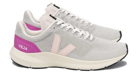 Zapatillas veja marlin lt v-knit gris rosa mujer