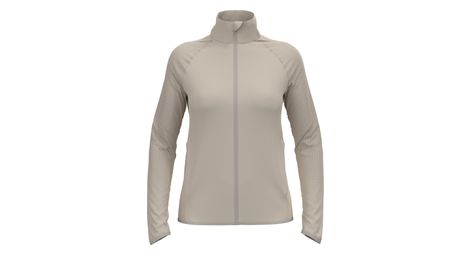 Chaqueta de running híbrida para mujer odlo zeroweight warm 2.0 beige