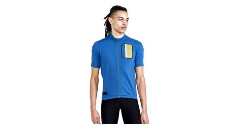 Maillot manches courtes craft adv off-road bleu jaune