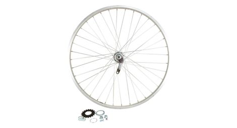 Roue vtt 26  ar ecrou. axe plein jante alu mach1. moy. velosteel coaster 18t retropedalage