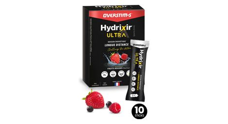 Bebida energética overstims hydrixir ultra frutos rojos - 10 barritas de 40g