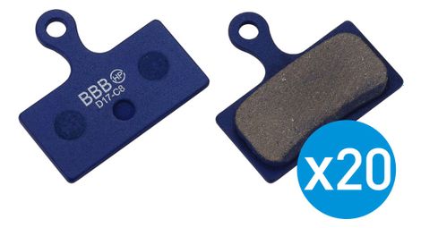Boite de 20 plaquettes bbb discstop hp pour shimano xtr slx m675 slx m666 deore m615 br cx77 alfine