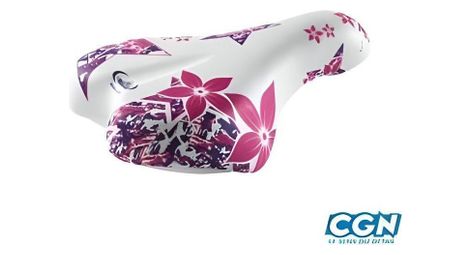 Selle enfant kid 12/14/16 pouces monte grappa 995 ok go blanc/rose avec chariot de selle