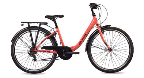 S’COOL chiX, vélo enfant, 6 vitesses, Corail/Rouge foncé