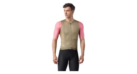 Maillot de manga corta Castelli Corretto verde/rosa para hombre
