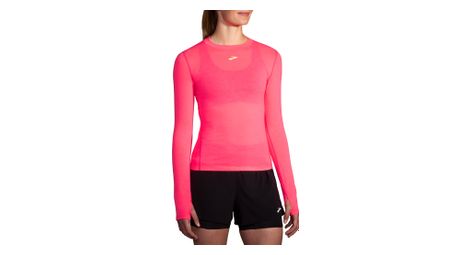 Maglia a maniche lunghe brooks high point pink donna