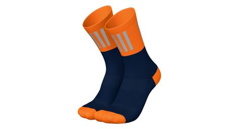 Chaussettes running incylence high-viz v3 bleu/orange fluo