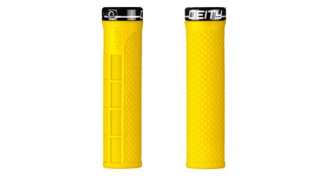 Paire de grips deity lockjaw 132 mm jaune