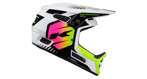 Casque integral kenny elite blanc/neon