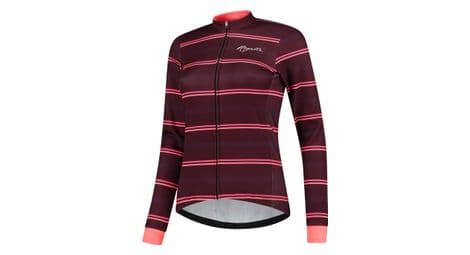 Veste velo hiver rogelli stripe - femme - bordeaux/corail