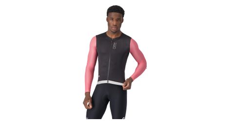 Maillot Manches Longues Castelli Corretto Noir/Rose Homme