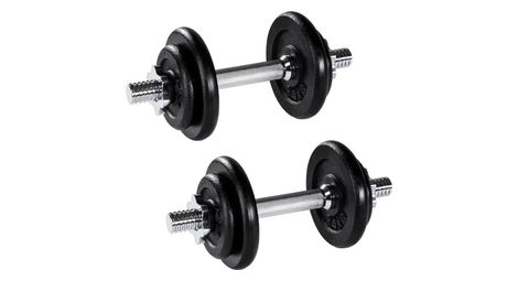 Set de 2 haltères de musculation et poids en acier et fonte 2 x 10 kg