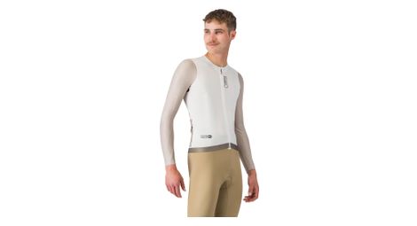 Maillot Manches Longues Castelli Corretto Blanc/Gris Homme