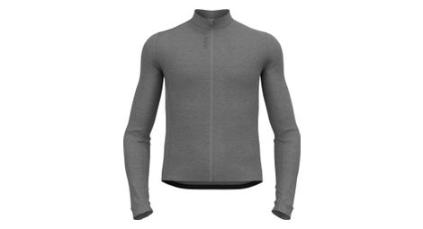 Maillot manches longues odlo full zip performance wool gris