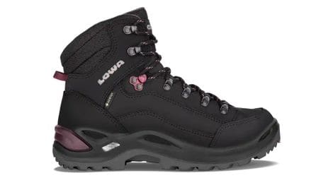 Dames wandelschoenen lowa renegade gore-tex mid black/prune