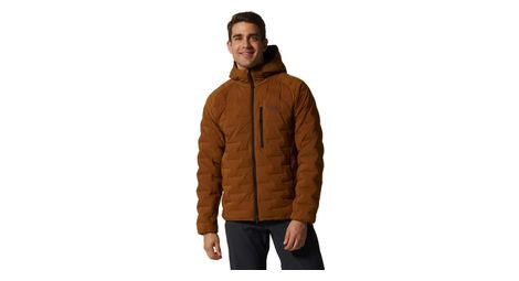 Chaqueta de plumón naranja con capucha y plumón elastizado mountain hardwear para hombre