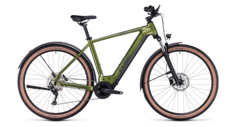 Cube nuride hybrid pro 750 allroad bicicleta eléctrica híbrida shimano deore 10s 750 wh 29'' verde musgo brillante 2023 62 cm / 185-195 cm