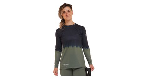 Langarmtrikot damen race khaki/schwarz l