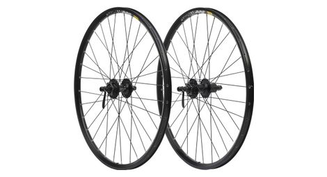 Paire roues 27 5 vtt mavic xm 319 noir frein disque shimano deore m475 blocage rapide cassette 8 9 1