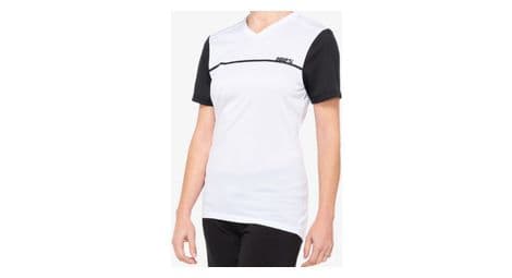 Maillot de manga corta para mujer 100% ridecamp blanco / negro