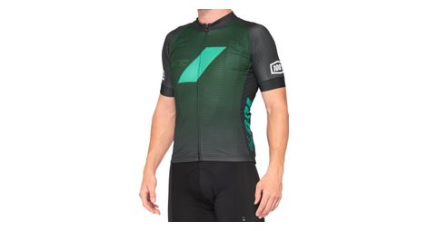 Maillot manches courtes exceeda 100 turquoise noir