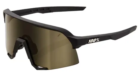 100% goggles - s3 - soft tact black - gold mirror lenses
