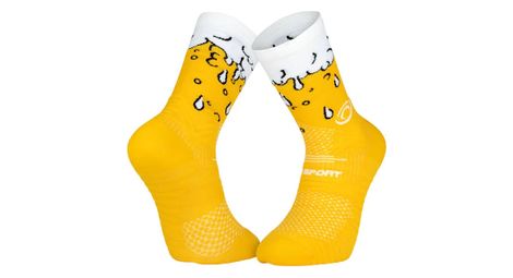 Chaussettes de trail running bv sport trail collector nutrisocks biere jaune