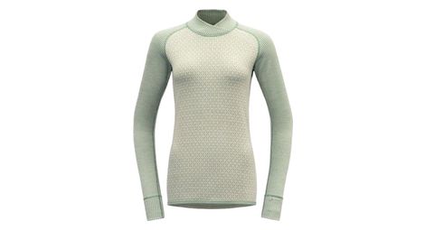 Baselayer femme devold kvitegga merino 230 cross neck blanc