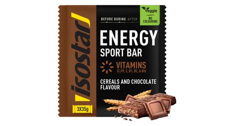 isostar 3 energy bar high energy 3x35g flavour chocolate