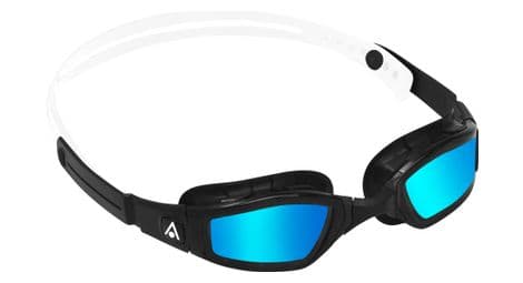 Occhialini aquasphere ninja nuoto nero / bianco - lenti a specchio blu