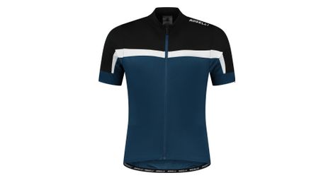 Maillot manches courtes velo rogelli course - homme - noir/bleu/blanc